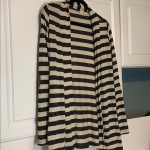 Always Me gray and cream stripped L cardigan